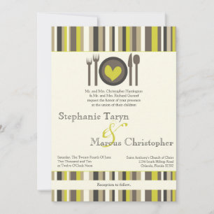 5x7 Modern China Plates Dinner Wedding Invitation