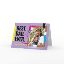 5x7" Modern Custom Photo Father's Day Card for Dad