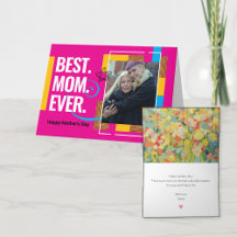 5x7" Modern Custom Photo Mother's Day Card for Her