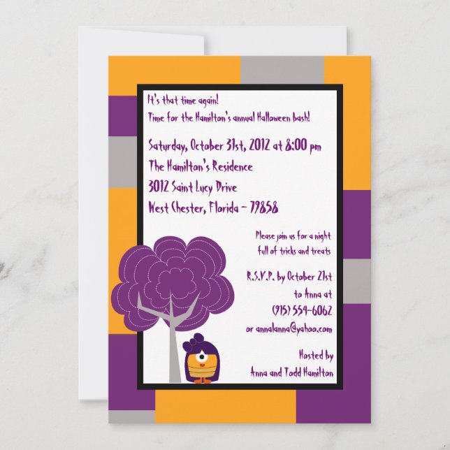 5x7 Monster Bash Halloween Party Invitation (Front)