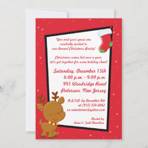 5x7 Mr. & Mrs. Claus Christmas Party Invitation