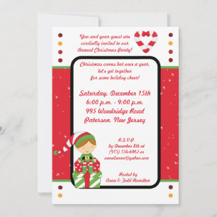 5x7 Mr. & Mrs. Claus Christmas Party Invitation