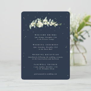 5x7 Navy Snowberry+Eucalyptus Wedding Itinerary