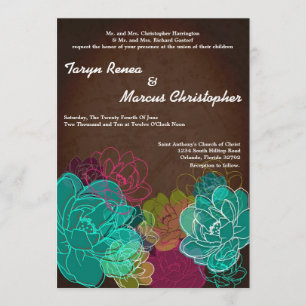 5x7 Neon Spring Floral Flower Wedding Invitation