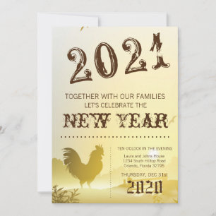 5x7  New Years Eve Invitation Sunny Morning Farm C
