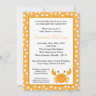 5x7 Ocean Sea Life Crab Baby Shower Invitation
