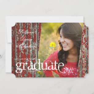 5x7 Old Red Barn Wood Weather Senior Announcement