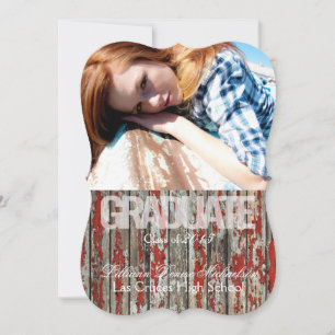 5x7 Old Red Barn Wood Weather Senior Announcement