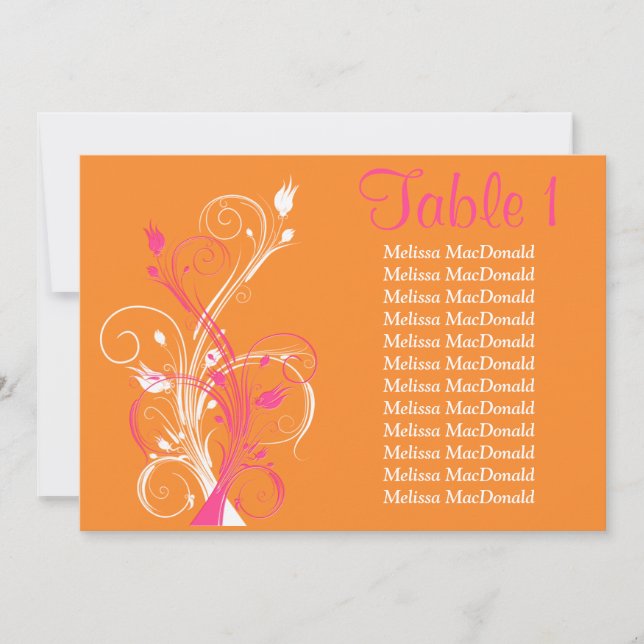 5x7 Orange Pink White Floral Card (Front)