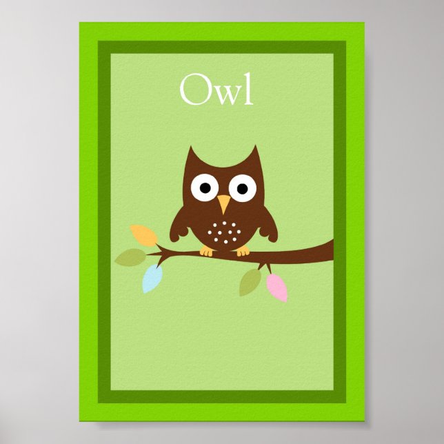 5X7 Owl Forest Friends Wall Art (Front)