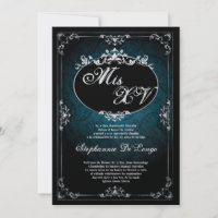 5x7 Pendant Broach Quinceanera Birthday Invitation