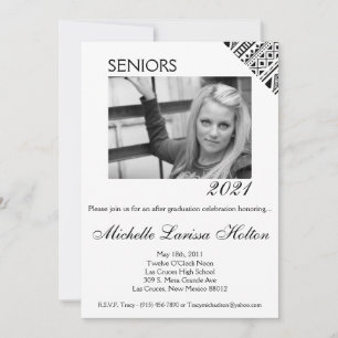 5x7 Photo Graduation Party Invitation Boho Buffalo