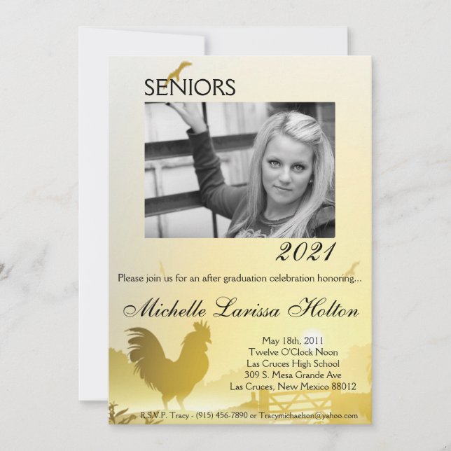 5x7 Photo Graduation Party Invitation Sunny Mornin (Front)