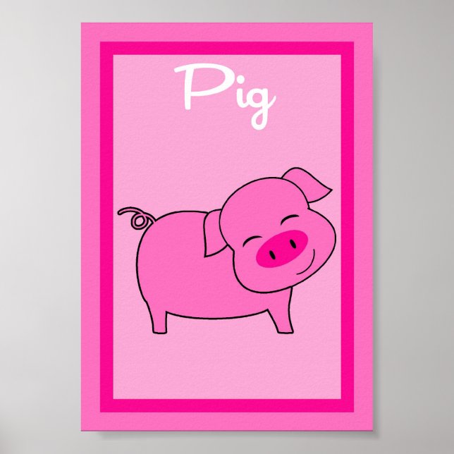 5X7 Pig Barn Yard Girls Wall Art (Front)