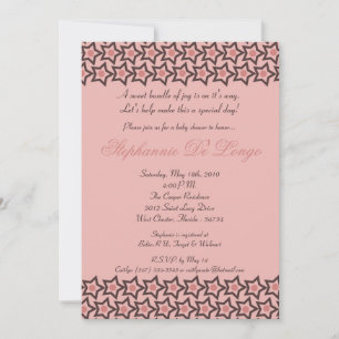 5x7 Pink & Brown Rock Star Baby Shower Invitation