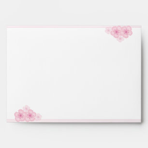 5x7 Pink Cherry Blossom Flower Envelope
