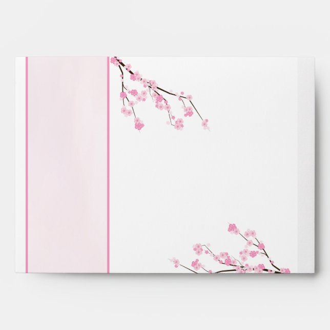 5x7 Pink Cherry Blossom with Bar Envelopes (Front)