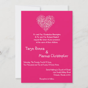 5x7 Pink Floral Petals Flower Wedding Invitation