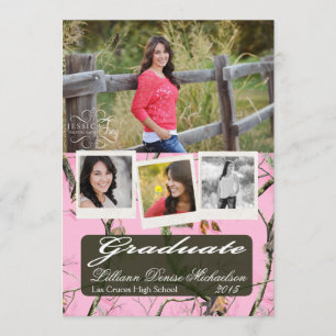 5x7 Pink Hunters Camo Camoufla Senior Announcement