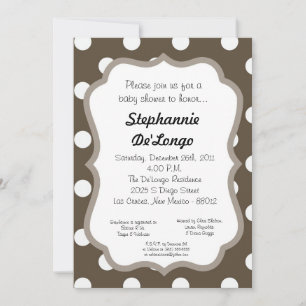 5x7 Polka Dot Baby Shower Invitation
