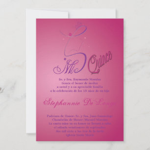 5x7 Princess Girl Quinceanera Birthday Invitation