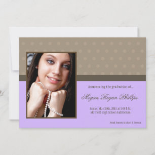 5x7 Purple PHOTO Senior Graduation Announcement