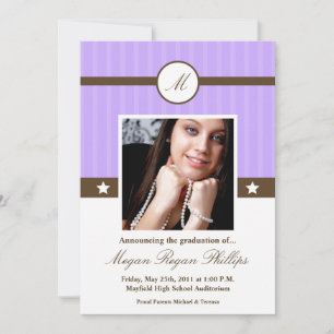 5x7 Purple PHOTO Senior Graduation Announcement
