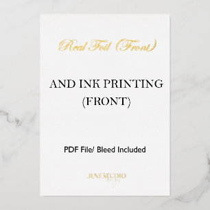 5x7" Real Foil and Ink Double sided Printing