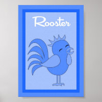 5X7 Rooster Barn Yard Boys Wall Art