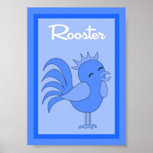5X7 Rooster Barn Yard Boys Wall Art