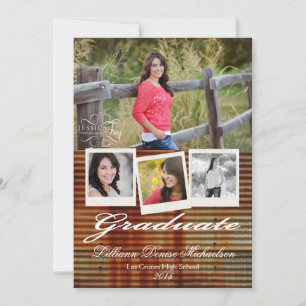 5x7 Rusted Corregated Metal Senior Announcement