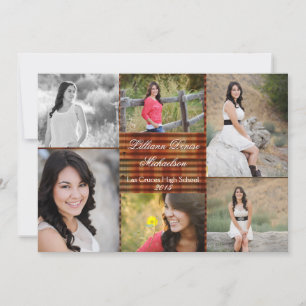 5x7 Rusted Corregated Metal Senior Announcement