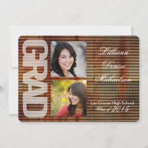 5x7 Rusted Corregated Metal Senior Announcement
