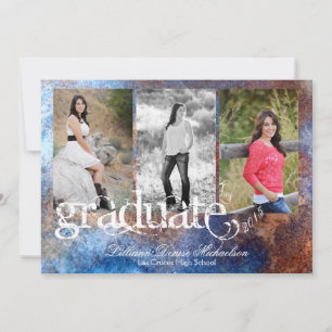 5x7 Rusted Metal Old Steel Car Senior Announcement