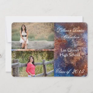 5x7 Rusted Metal Old Steel Gru Senior Announcement