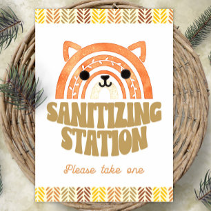 5x7 Sanitizer Station Boho Woodland Fox Birthday Poster