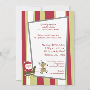 5x7 Santas Coming to Town Invitation
