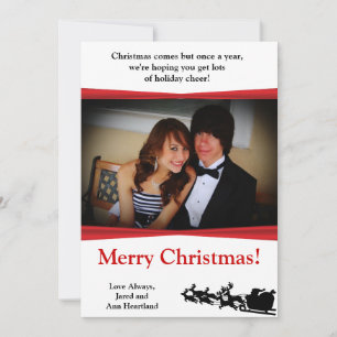 5x7 Santas Sleigh Silhouette Invitation