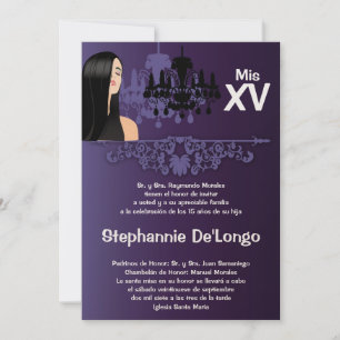 5x7 Sassy Girl Quinceanera Birthday Invitation