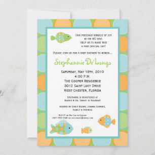 5x7 Sea Ocean Life Fish Baby Shower Invitation