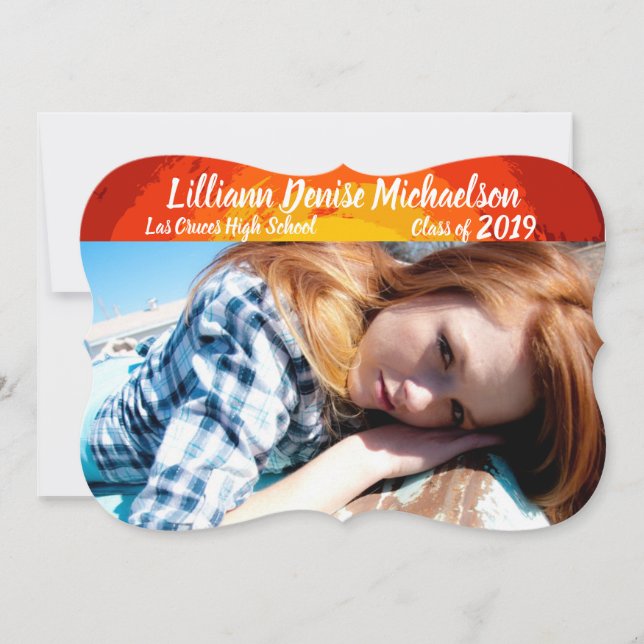 5x7 Senior Announcement African Safari Giraffe Sun (Front)