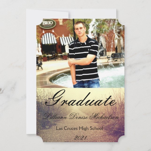 5x7 Senior Announcement Sunrise Pathway Walkway Pa (Front)