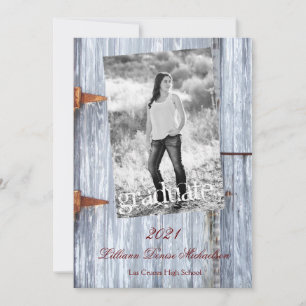 5x7 Senior Announcement White Wash Wood Barn Door