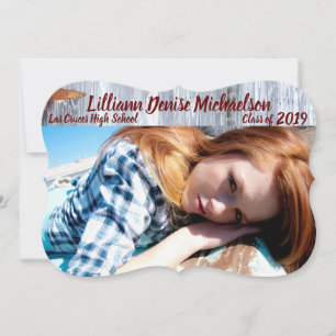 5x7 Senior Announcement White Wash Wood Barn Door