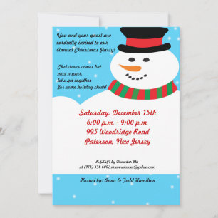 5x7 Snowy Snowman Invitation