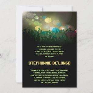 5x7 Spanish Band Quinceanera Birthday Invitation