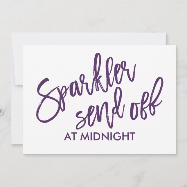5X7 Sparkler Send-Off Sign-Brush Script (Plum) (Front)