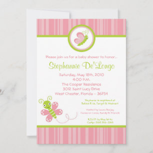 5x7 Spring Bugs Insects Baby Shower Invitation