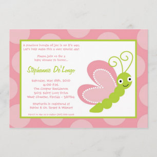 5x7 Spring Bugs Insects Baby Shower Invitation