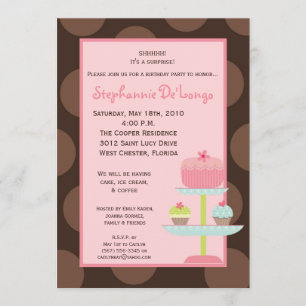 5x7 Sweet Treats Cup Cake Birthday Invitation